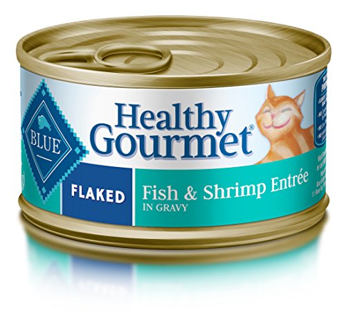 Product Cover Blue Buffalo Healthy Gourmet Natural Adult Flaked Wet Cat Food, Fish & Shrimp 3-oz cans (Pack of 24)