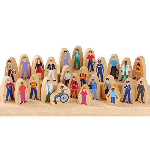 Product Cover Constructive Playthings Wooden Community Helpers, Set of 25 Pieces for Block Play