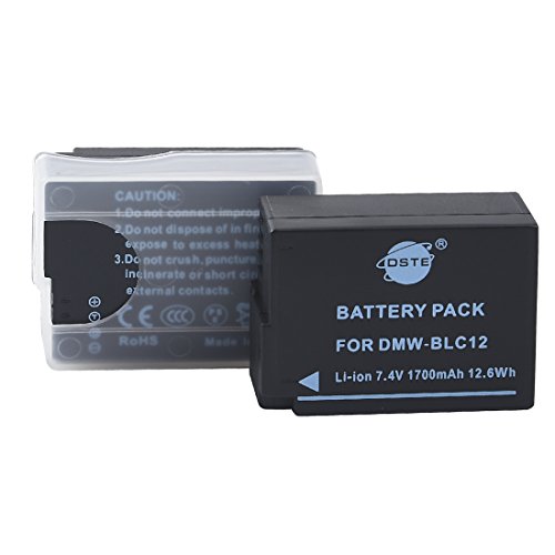 Product Cover DSTE Replacement for 2X DMW-BLC12 Battery Compatible Panasonic Lumix DMC-G5 G6 G7 GH2 GX8 FZ200 DMC-FZ2500 DMC-FZ2000 DC-G90 DC-G95 Leica Q Camera as BP-DC12E Compatible Sigma BP-51