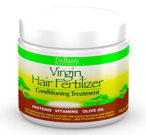 Product Cover The Roots Naturelle Virgin Hair Fertilizer Conditioning Treatment. Helps Strengthen Hair, Promote Rapid Hair Growth and Protect/Restore Damaged Hair (Large 16oz)