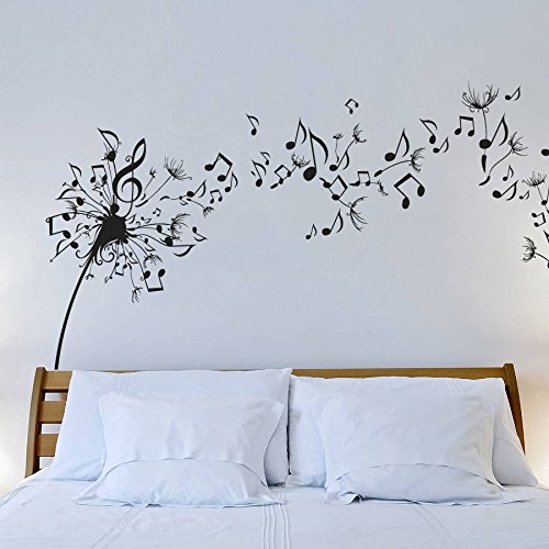 Product Cover Wall Decal Vinyl Sticker Decals Art Decor Design Dandelion Music Note Nature Plants Botanic Grass Forest Bedroom Living Room Nursery (r640)