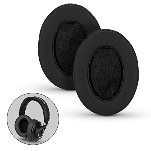 Product Cover Brainwavz Ear Pads For ATH M50X, M50XBT, M40X, M30X, HyperX, SHURE, Turtle Beach, AKG, ATH, Philips, JBL, Fostex Replacement Memory Foam Earpads & Fits Many Headphones (see list), Black Oval