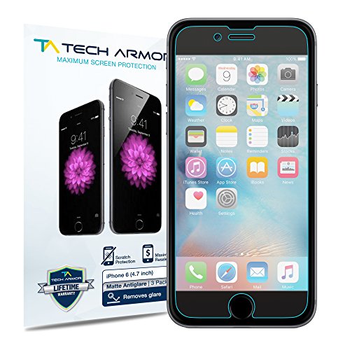 Product Cover Tech Armor Matte Anti-Glare/Anti-Fingerprint Film Screen Protector for Apple iPhone 6S / iPhone 6 (4.7-inch) [3-Pack]