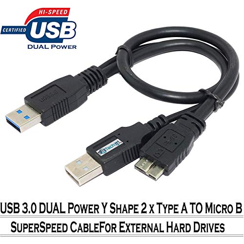 Product Cover SaiTech IT 1 feet USB 3.0 Dual Power Y Shape 2 X Type a to Micro B high Speed Upto 5 Gbps Data Transfer Cable for External Hard Drives