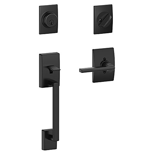 Product Cover Schlage Lock Company Century Single Cylinder Handleset and Latitude Lever, Matte Black (F60 CEN 622 LAT CEN )