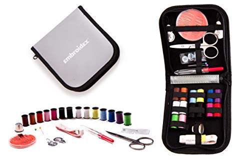 Product Cover Embroidex Sewing Kit for Home, Travel & Emergencies - Filled with Quality Notions Scissor & Thread - Great Gift
