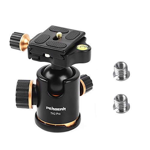 Product Cover Pergear TH3 Pro DSLR Camera Tripod Ball Head, 8KG/17.6lbs Loading Capacity, 360 Degree Swivel, Metal Build Quality, Fine Tuning Damping, U-Shaped Groove Design for Easy Switching Into Vertical Mode