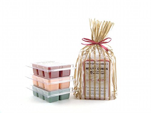 Product Cover Cabin Retreat 3pk Melty Cube Scented Wax Melts: Fresh Balsam (#1 Seller for 13 years -evergreen), Cedarwood Vanilla, Log Cabin (blend of fresh evergreens, pinecone and cinnamon). 3.2 oz each