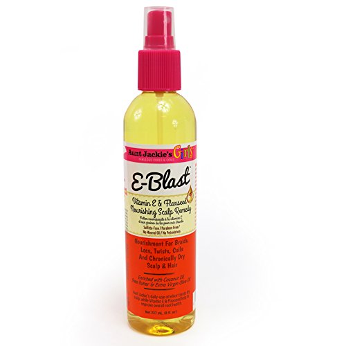 Product Cover Aunt Jackie's Girls E-Blast, Enriched with Vitamin E and Flaxseed, Nourishing Scalp Remedy, Great for Chronically Dry Scalp and Hair, 8 Ounce Spray Bottle