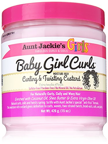 Product Cover Aunt Jackie's Girls Baby Girl Curls, Curling and Twisting Custard, Great for Naturally Curly Hair, 15 Ounce Jar