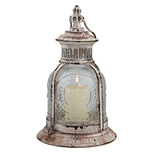 Product Cover Stonebriar Antique White Metal Candle Lantern, Decoration for Birthday Parties, a Rustic Wedding Centerpiece, or Create a Relaxing Spa Setting, for Indoor or Outdoor Use