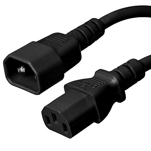 Product Cover 3 Feet (1 Meters) 18AWG Computer Monitor Power Extension Cord C13 to C14 Power Cable 3ft (1M) Computer to PDU 10 Amp Power Extension Cord CNE23176 (10 Pack)