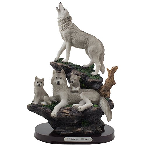 Product Cover Howling Wolf and Family on a Rock Statue for Decorative Lodge and Rustic Cabin Decor Sculptures and Figurines & Wildlife Animal, Wolves or Timberwolves Collectible Art Gifts