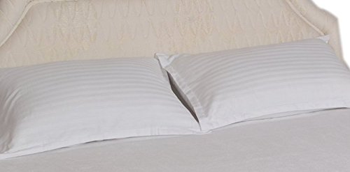 Product Cover Trance Home Linen Trance Cotton Satin Stripe Pillow Covers 200 Tc - White