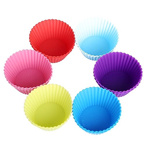 Product Cover ROYALS Silicon Round Muffin, Cup Cake an Jelly Moulds, Multicolour - Set of 6