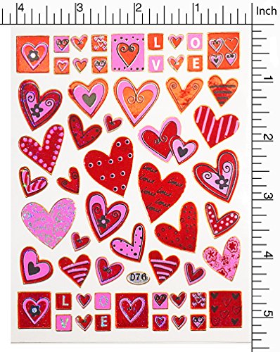 Product Cover Jazzstick 430 Valentine's day Red & Pink Heart Stickers 10 sheets (VST01A19)