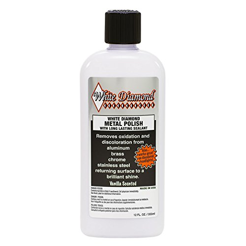 Product Cover WHITE DIAMOND Metal Polish with Long Lasting Sealant, 12 fl oz is a Cleaner, Polisher and protectant All in one. Removes Oxidation and Discoloration from Aluminum, Brass, Chrome and Many Other Metals