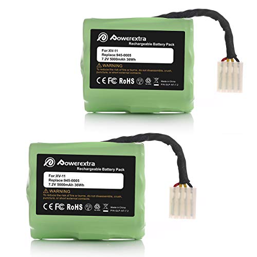 Product Cover Powerextra 7.2V 5000mAh Battery Compatible with Neato XV-11 XV-12 XV-14 XV-15 XV-21 XV-25, XV Essential, XV Signature Pro Robotic Vacuum Cleaners Replacement Neato Battery 945-0005 205-0001 ( 2 Pack )