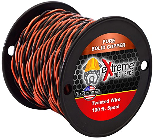 Product Cover Extreme Dog Fence 16 Gauge Twisted Electric Dog Fence Wire | Solid Core Copper Wire - 100 FT | for Connecting Transmitter to Perimeter Wire | Compatible with All Brands, Invisible Fence, Perimeter,