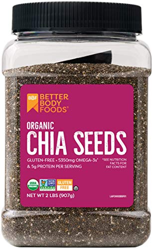 Product Cover BetterBody Foods Organic Chia Seeds with Omega-3, Non-GMO (2 Pound)