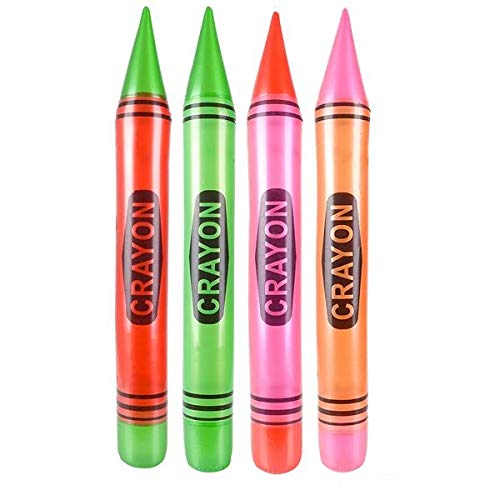 Product Cover Rhode Island Novelty 44 Inch Neon Crayon Inflates Assorted Colors Set of 12