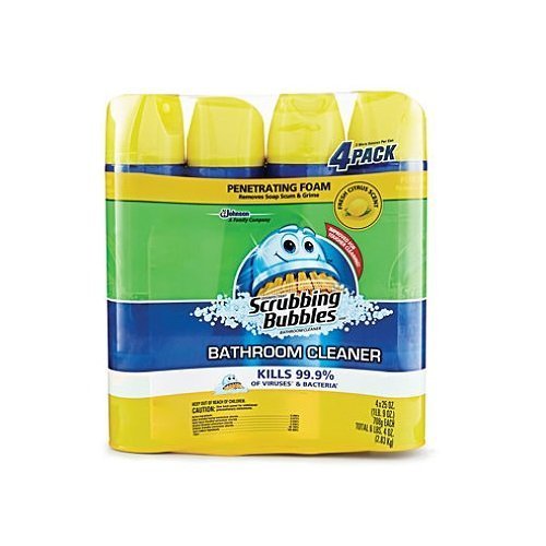 Product Cover Scrubbing Bubbles 4 Pack Lemon Foaming Bathroom Cleaner, 25 Ounce (Pack of 4), Yellow