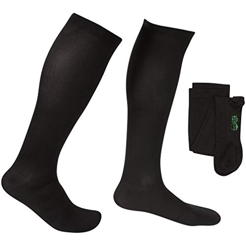 Product Cover EvoNation Men's USA Made Graduated Compression Socks 20-30 mmHg Firm Pressure Medical Quality Knee High Orthopedic Support Stockings Hose - Best Comfort Fit, Circulation, Travel (XL, Black)