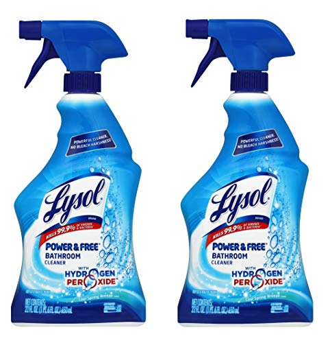Product Cover Lysol Bleach Free Hydrogen Peroxide Bathroom Cleaner Spray, Fresh, 22 oz (Pack of 2)