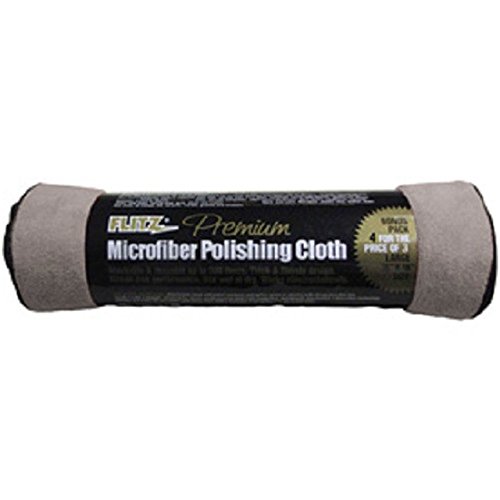 Product Cover Flitz MC200 Thick and Thisty Gray Microfiber Polishing Cloth, 16-Inch x 16-Inch, Small