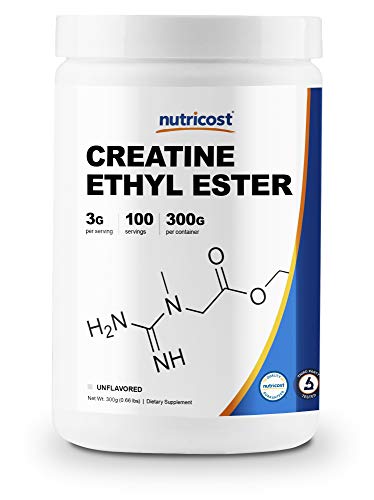 Product Cover Nutricost Creatine Ethyl Ester (CEE) 300G - Pure Creatine Ethyl Ester Powder, 100 Servings, Non-GMO, Gluten Free
