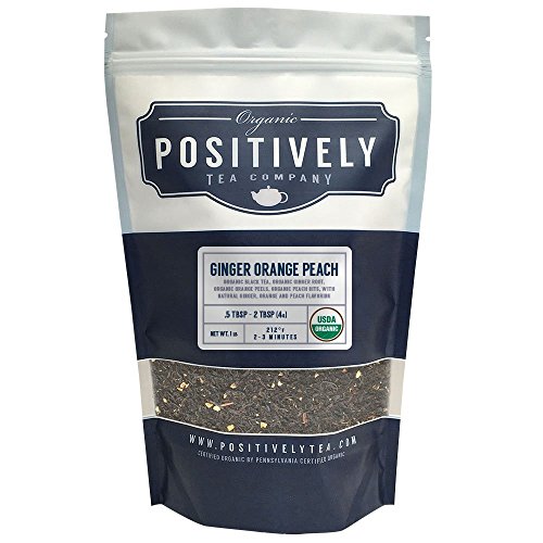 Product Cover Positively Tea Company, Organic Ginger Orange Peach, Black Tea, Loose Leaf, USDA Organic, 1 Pound Bag