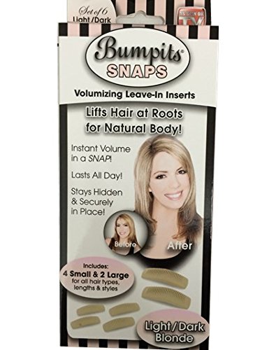 Product Cover Bumpits Snaps Hair Volumizing Leave-in Inserts,Light/Dark Blonde Lifts Hair at Roots for Natural Volume