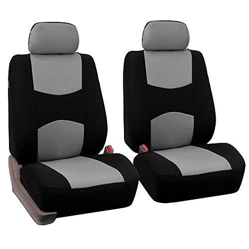 Product Cover FH Group Universal Fit Flat Cloth Pair Bucket Seat Cover, (Gray/Black) (FH-FB050102, Fit Most Car, Truck, Suv, or Van)