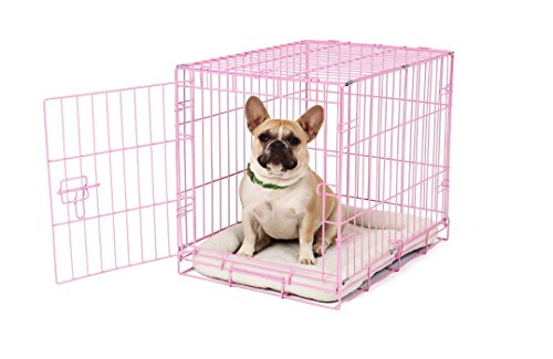 Product Cover Carlson Pink Secure and Compact Single Door Metal Dog Crate, Small