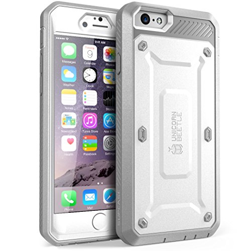 Product Cover SUPCASE [Unicorn Beetle Pro Series] Case Designed for Apple iPhone 6 Plus 5.5 Inch display w/ Built-in Screen Protector (White)