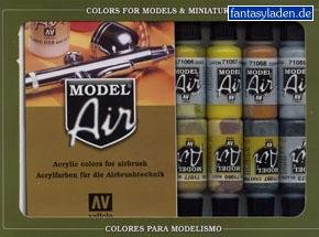 Product Cover Basic Colors: Acrylic 16 Airbrush Paint Set for Model & Hobby (Vallejo 71178)