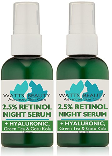 Product Cover Watts Beauty 2.5% Retinol Serum Enhanced with 50% Hyaluronic Acid - Anti Aging Retinol for Fine Lines, Wrinkles, Blemishes, Large Pores & More - No Parabens, No Animal Testing or Ingredients (4.48oz)