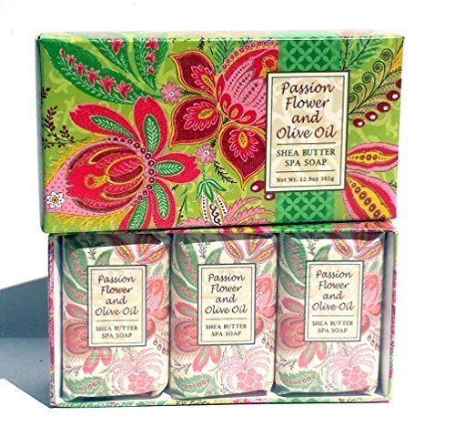 Product Cover Greenwich Bay Trading Co. Shea Butter Spa Soap, 12.9 Ounce, Passion Flower and Olive Oil, 3 Pack