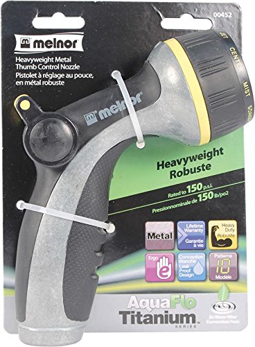 Product Cover Melnor 452 Heavyweight Metal Thumb Control Nozzle, Black