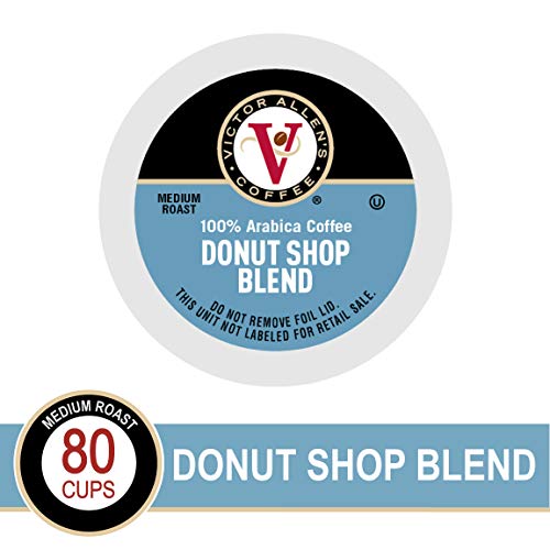 Product Cover Donut Shop Blend for K-Cup Keurig 2.0 Brewers, Victor Allen's Coffee Medium Roast Single Serve Coffee Pods, 80 Count