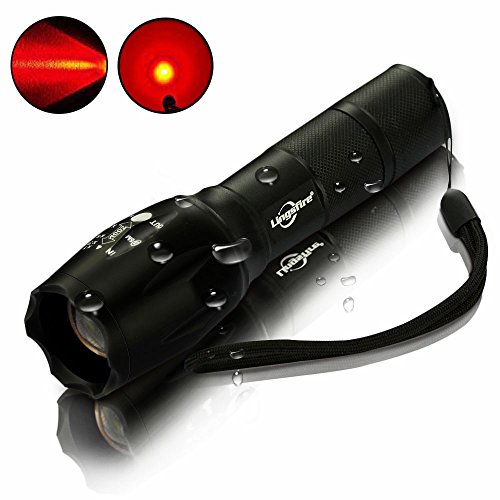 Product Cover LingsFire Zoomable Scalable LED Flashlight CREE-XML T6 18650 Or AAA Battery Supported Waterproof Flashlight 2000 lumen Cree XML T6 Tactical Torch Glim Lantern (Red light)