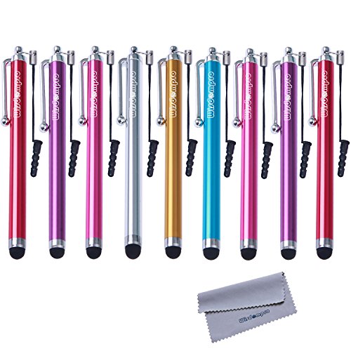 Product Cover Wisdompro Stylus with Lanyard Tether for Capacitive Touch Screen with Microfiber Cleaning Cloth (9 Pieces)
