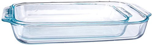 Product Cover Pyrex 1107101 Basics Clear Oblong Glass Baking Dishes, 2 Piece Value Plus Pack Set
