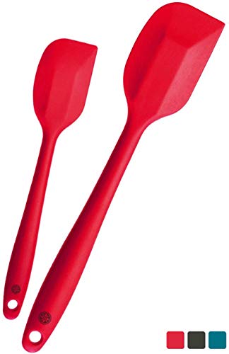 Product Cover StarPack Basics Silicone Spatula Set (1 Small, 1 Large), High Heat Resistant to 480°F, Hygienic One Piece Design, Non Stick Rubber Cooking Utensil Set (Cherry Red)