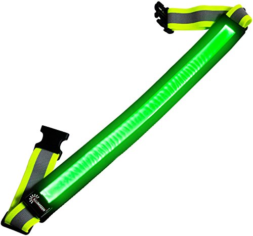 Product Cover LED Reflective Belt - USB Rechargeable - High Visibility Gear for Running, Walking & Cycling - Fits Women, Men & Kids - Fully Adjustable & Lightweight - Safer Than a Reflective Vest - Green, Red, Blue