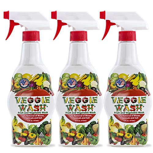 Product Cover Veggie Wash All Natural Fruit and Vegetable Wash Sprayer, Pack of 3, 16-Ounce Each