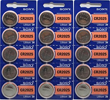 Product Cover 15 Genuine Sony CR2025 3v Lithium 2025 Coin Batteries Freshly Packed by Sony