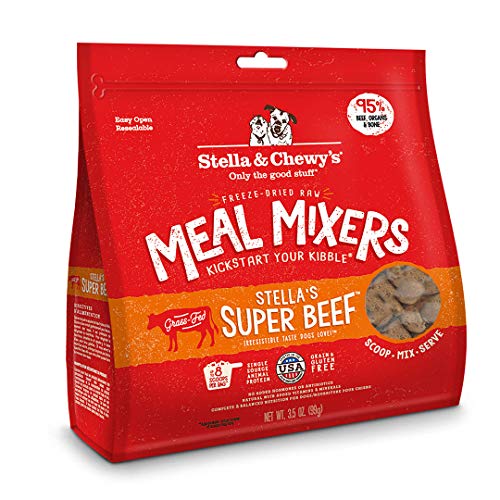 Product Cover Stella & Chewy's Freeze-Dried Raw Stella's Super Beef Meal Mixers Dog Food Topper, 3.5 oz. Bag