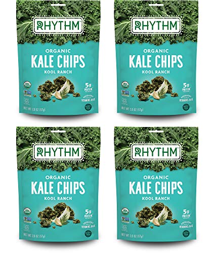 Product Cover Rhythm Superfoods Kale Chips, Kool Ranch, Organic and Non-GMO, 2 Ounce (Pack of 4), Vegan/Gluten-Free Superfood Snacks, Packaging May Vary