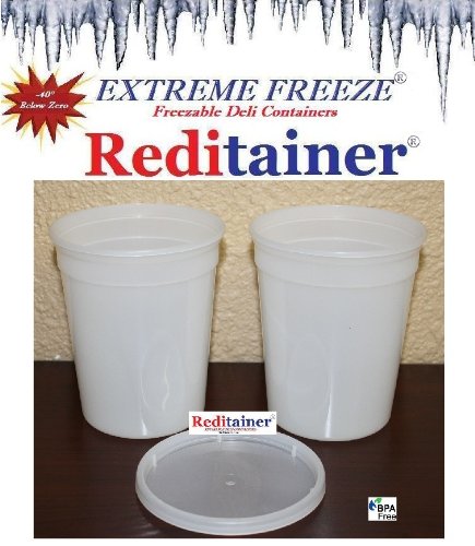Product Cover Extreme Freeze Reditainer 32 oz. Freezeable Deli Food Containers w/ Lids - Pack of 24 - Food Storage